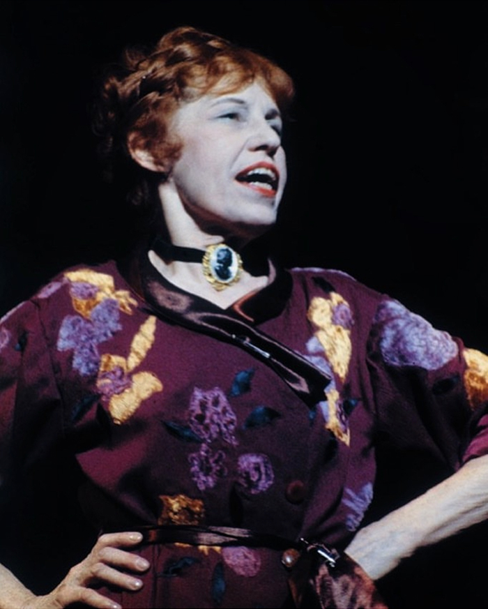 Lotte Lenya as Fräulein Schneider in the 1966 Broadway production of "Cabaret".